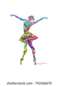 Ballerina silhouette on a white background