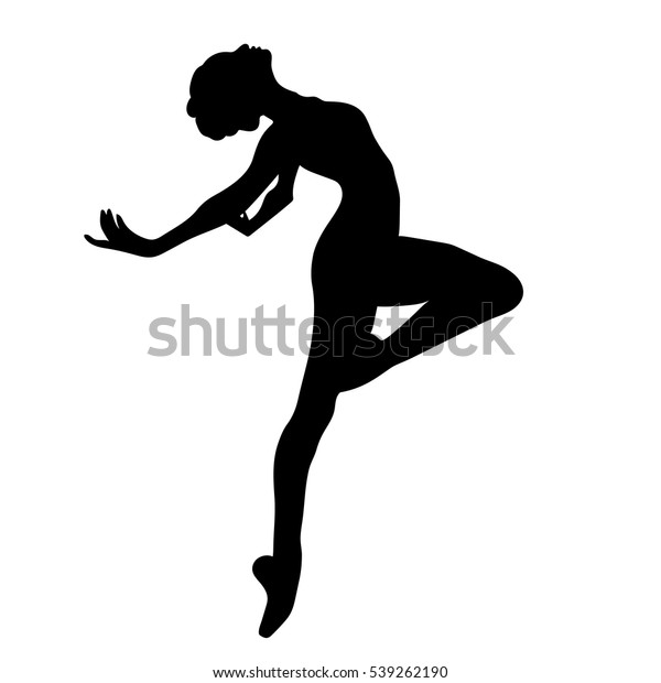 ost squat Konklusion Ballerina silhuet på hvid baggrund. Vector Stock-vektor (royaltyfri)  539262190