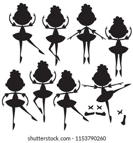 Ballerina silhouette vector cartoon illustration
