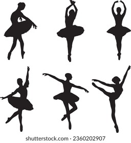 Ballerina Silhouette Vector Graphic Pack