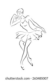 Ballerina silhouette. Vector illustration.