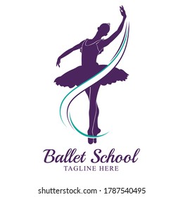 Ballerina silhouette vector illustration, good for Ballet fashion shop and school logo 
