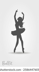 Ballerina silhouettes vector illustration. Beautiful female ballet dancer. Isolated on white background.