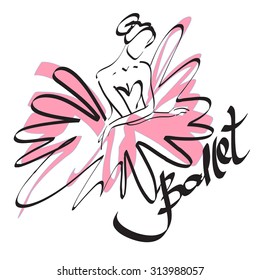Ballerina sitting. vector in the style of minimalism