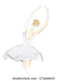 Ballerina Sketch. Ballet dance performance vector