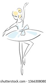 Ballerina sketch vector illustration on white background
