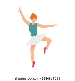Ballerina stage icon flat vector. Ballet dancer. Cute dance tutu isolated