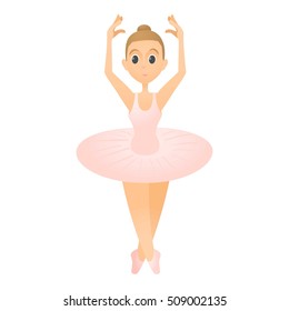 Ballerina standing on toes icon. Flat illustration of ballerina standing on toes vector icon for web