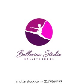 Ballerina Studio logo design template