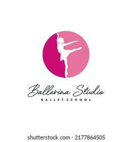 Ballerina Studio logo design template