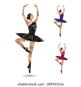 Ballerina stylized triangle polygonal model