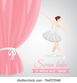 Ballerina. Swan Lake. Vector illustration.