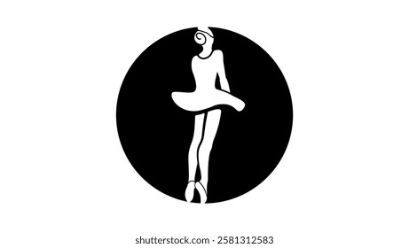 ballerina symbol, black isolated silhouette