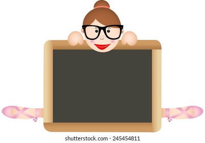 Ballerina Teacher with School Board