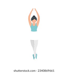 Ballerina training icon flat vector. Ballet dance girl. Tutu class dancer isolated