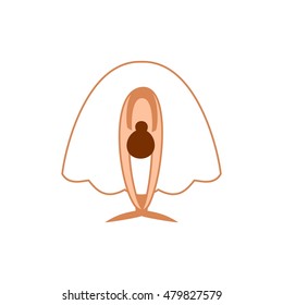 ballerina in a tutu forward bend sign