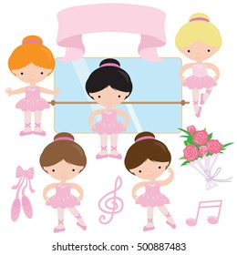 Ballerina vector cartoon illustration