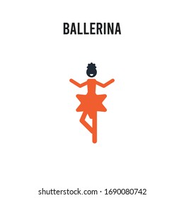 Ballerina vector icon on white background. Red and black colored Ballerina icon. Simple element illustration sign symbol EPS