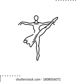 Ballerina vector icon in outline