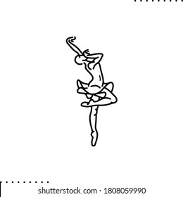 Ballerina vector icon in outline