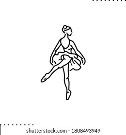 Ballerina vector icon in outline
