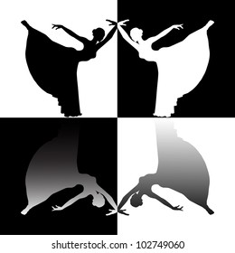  ballerina, vector illustration