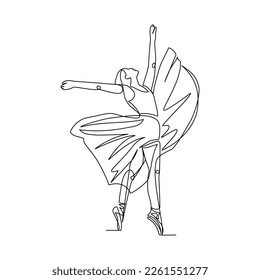 Ilustración vectorial Ballerina. Dibujo de mano