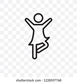 Ballerina vector linear icon isolated on transparent background, Ballerina transparency concept can be used for web and mobile