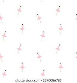 Ballerina vector seamless pattern, ballet background, wallpaper, print, textile, fabric, wrapping paper, packaging design