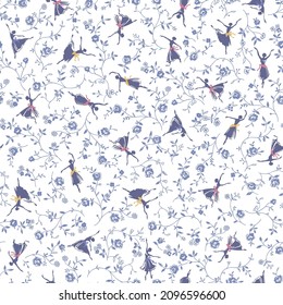 ballerina and vine pattern dancing gracefully,
