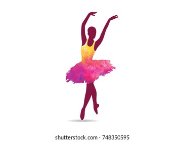 ballerina with water color dress 