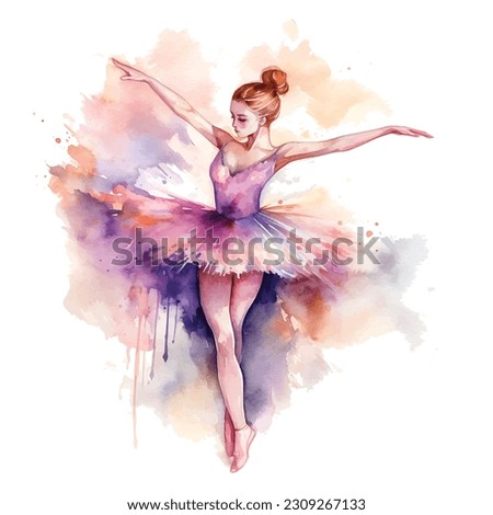 ballerina watercolor hand painted illustration
