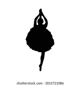 Ballerina woman silhouette vector illustration black and white