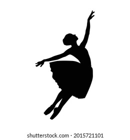 Ballerina woman silhouette vector illustration black and white