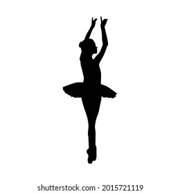Ballerina woman silhouette vector illustration black and white