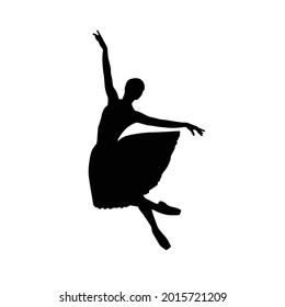 Ballerina woman silhouette vector illustration black and white