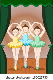  ballerinas dancing on the stage