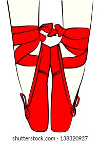 Ballerina's feet, illustration  