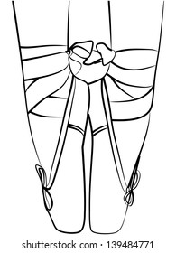 Ballerina's feet, illustration