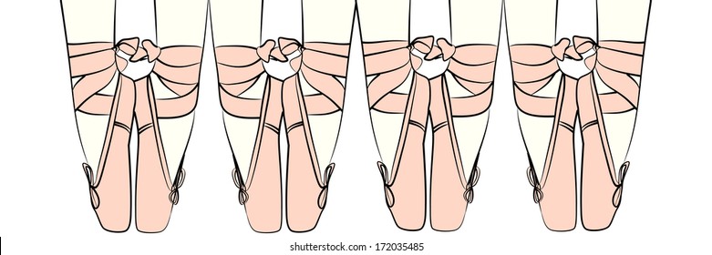 Ballerina's feet, illustration
