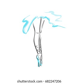 Ballerina's  legs, vector illustration