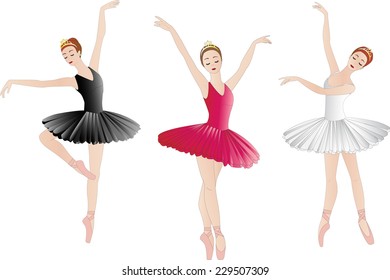 Ballerinas Set, isolated on white
