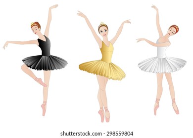 Ballerinas Set, isolated on white