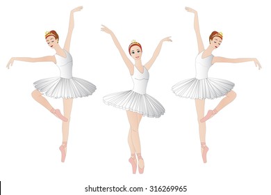 Ballerinas set in white