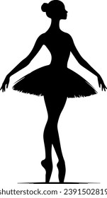 Ballerinas Silhouette On A White Background Vector