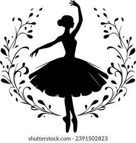 Ballerinas Silhouette On A White Background Vector