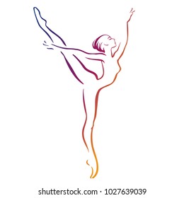 Ballerinas silhouettes. vector illustration