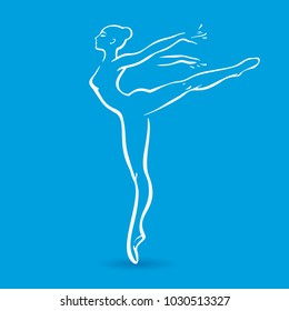 Ballerinas silhouettes. vector illustration