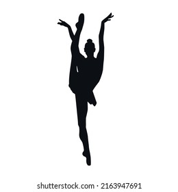 Ballerinas vector silhouettes. Black isolated. Vector illustration