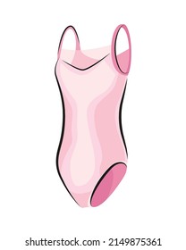 Ballet accessorie. Bottom part of pink ballet dress. Vector hand drawn sketch style object.